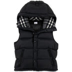 BURBERRY™ Detachable Sleeve Hooded Puffer Jacket Black