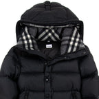 BURBERRY™ Detachable Sleeve Hooded Puffer Jacket Black