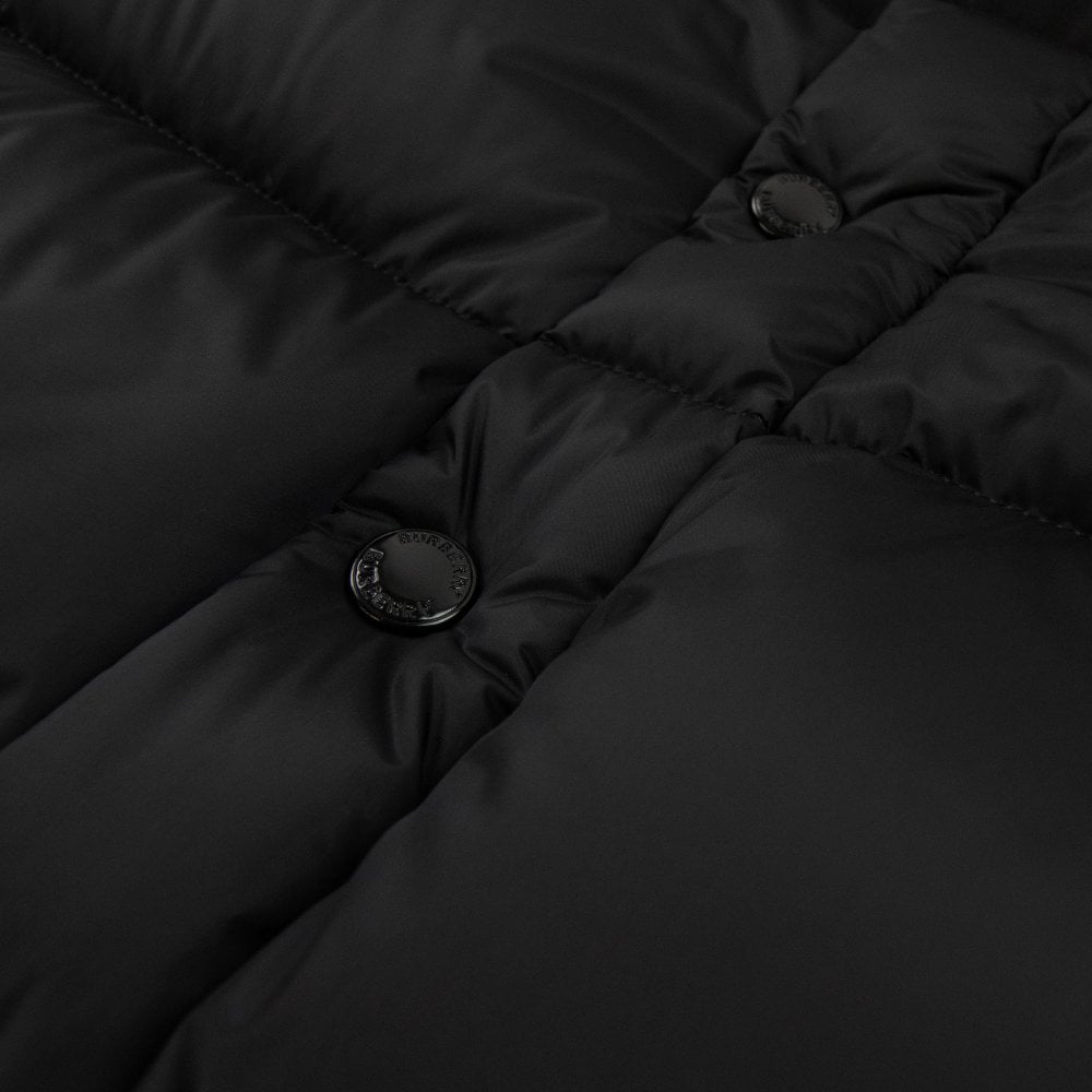 BURBERRY™ Detachable Sleeve Hooded Puffer Jacket Black