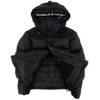 BURBERRY™ Detachable Sleeve Hooded Puffer Jacket Black